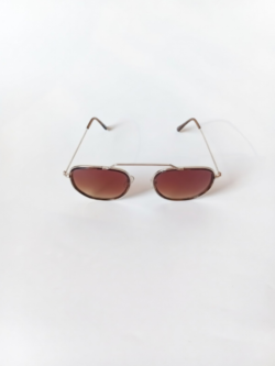 Óculos de Sol Hexagonal Marrom Camuflado