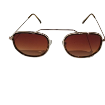 Óculos de Sol Hexagonal Marrom Camuflado