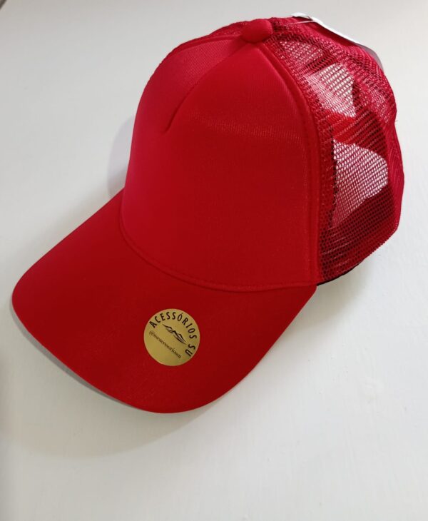 Boné Trucker Telinha na Cor Vermelho