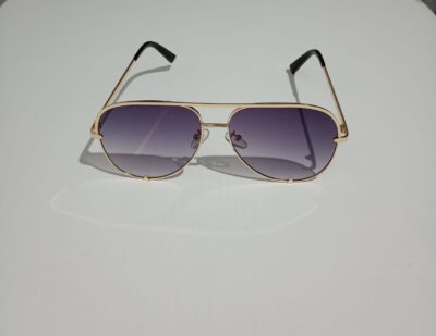 Óculos de Sol Aviador Liga Cinza com Dourado - Image 2