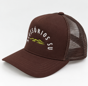 Boné Trucker Marrom com Fechamento Ajustável