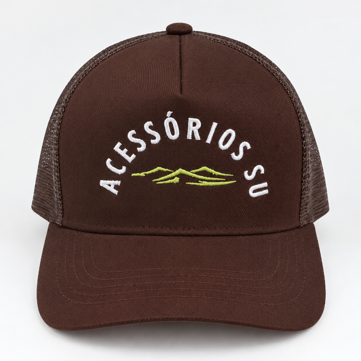 Boné Trucker Marrom com Fechamento Ajustável 2 Boné Trucker Marrom com Fechamento Ajustável